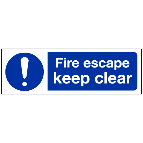 Fire escape keep clear sign – Ref: ms1 – Safety Sign Warehouse