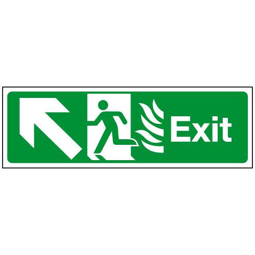 NHS Exit arrow UP LEFT – Ref: nhs7 – Safety Sign Warehouse