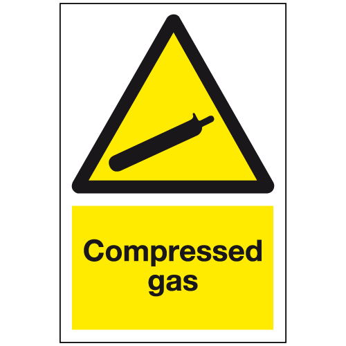 Compressed gas sign – Ref: wm25 – Safety Sign Warehouse