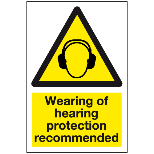 Wearing Of Hearing Protection Recommended Sign Ref Ws Safety