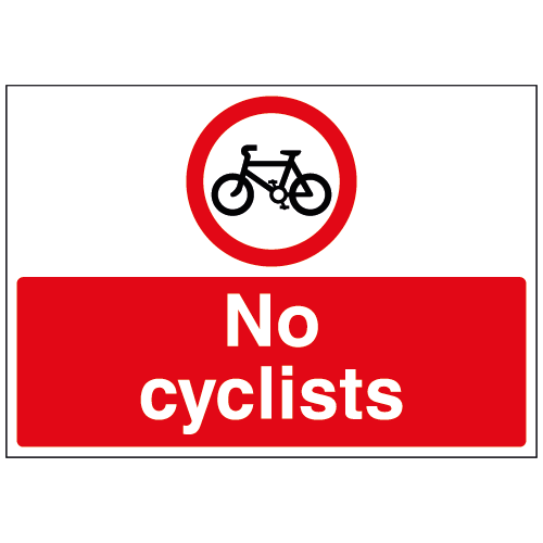 No Cyclists sign – Ref: cp51 – Safety Sign Warehouse