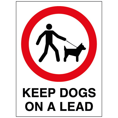 Keep dogs on a lead sign – Ref: p282 – Safety Sign Warehouse