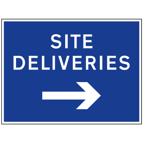 Site Deliveries (arrow right) sign – Ref: tc41 – Safety Sign Warehouse