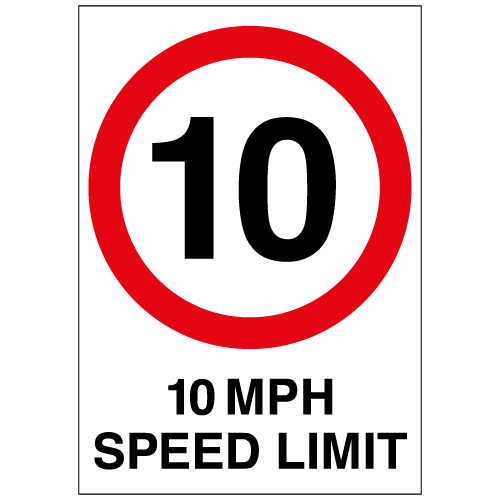 10 mph speed limit sign – Ref: p148-10 – Safety Sign Warehouse