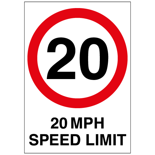 20 mph speed limit sign – Ref: p148-20 – Safety Sign Warehouse