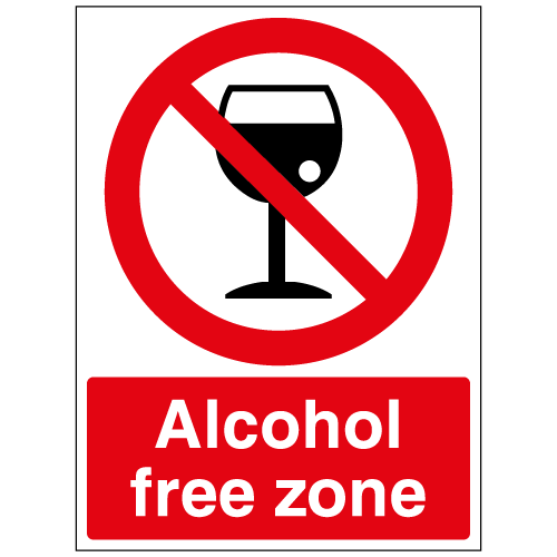 Alcohol free zone sign – Ref: p296 – Safety Sign Warehouse