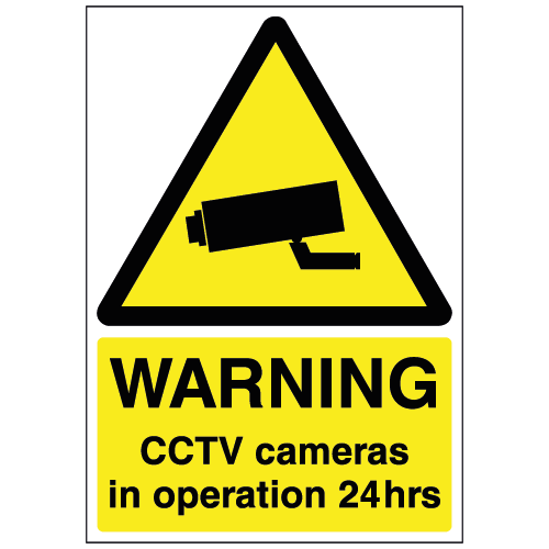 Warning CCTV cameras in operation 24hrs sign – Ref: w139 – Safety Sign ...